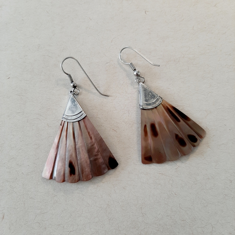Silver and Nacre Drop Earrings